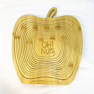 OH! NUTS Apple Shaped Collapsible Wooden Fruit Basket Bowl or Pot Holder